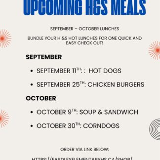 Friday Hot meals | September and October 2026