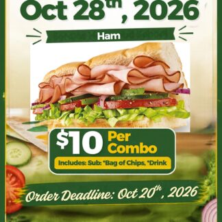 6" Ham Sub Combo | Subway day | October 28th 2026