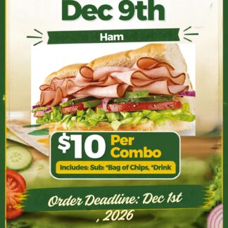6" Ham Sub Combo | Subway day | Dec 9th 2026